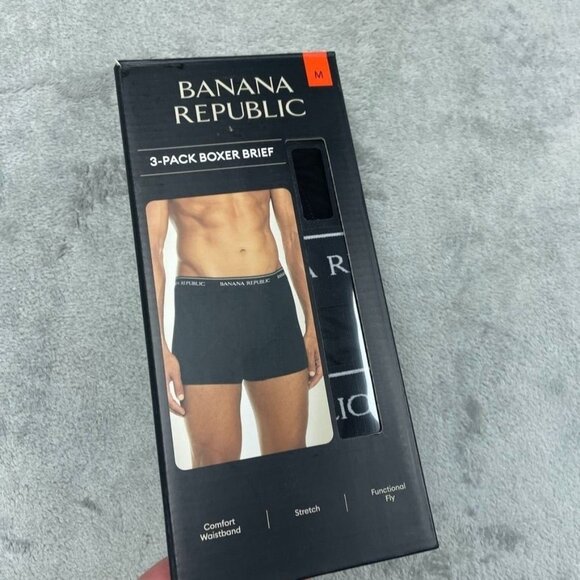 Banana Republic 3-Pack Boxer Briefs Medium Black Comfort Stretch a1446 - Picture 1 of 6